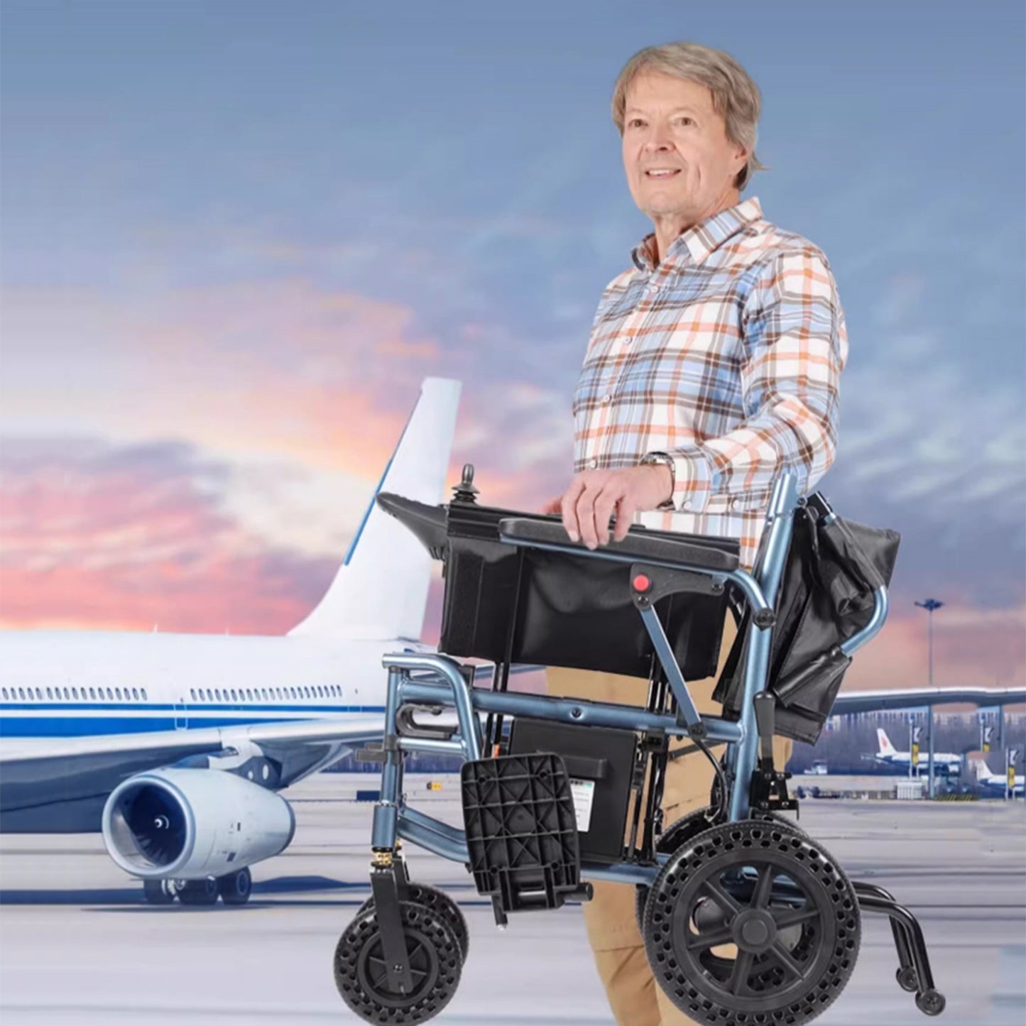 ByteTecpeak D08 Összecsukható Elektromos Kerekesszék – 500W motor, 10Ah lítium akkumulátor, Teherbírás 150 kg, Hatótáv 20 km