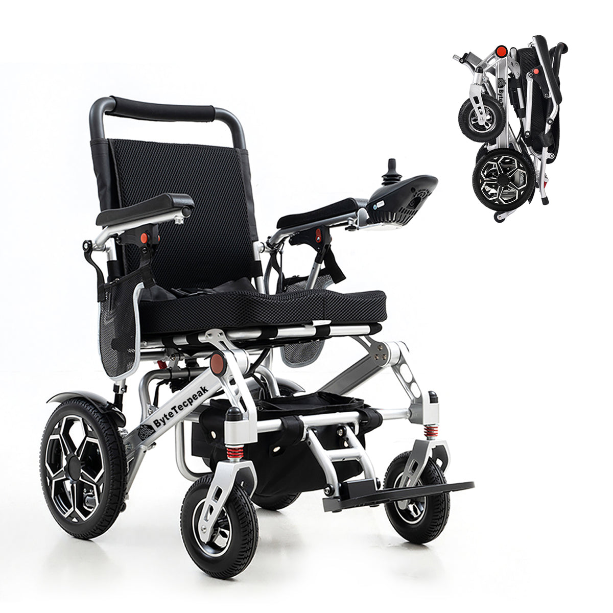 ByteTecpeak D10 Faltbar E-Rollstuhl – 12Ah Akku, Bis 150 kg belastbar,20 km Reichweite