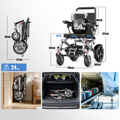Oferta de Black Friday | Silla de ruedas eléctrica plegable y cómoda – autonomía de 20 km, capacidad de carga de 150 kg