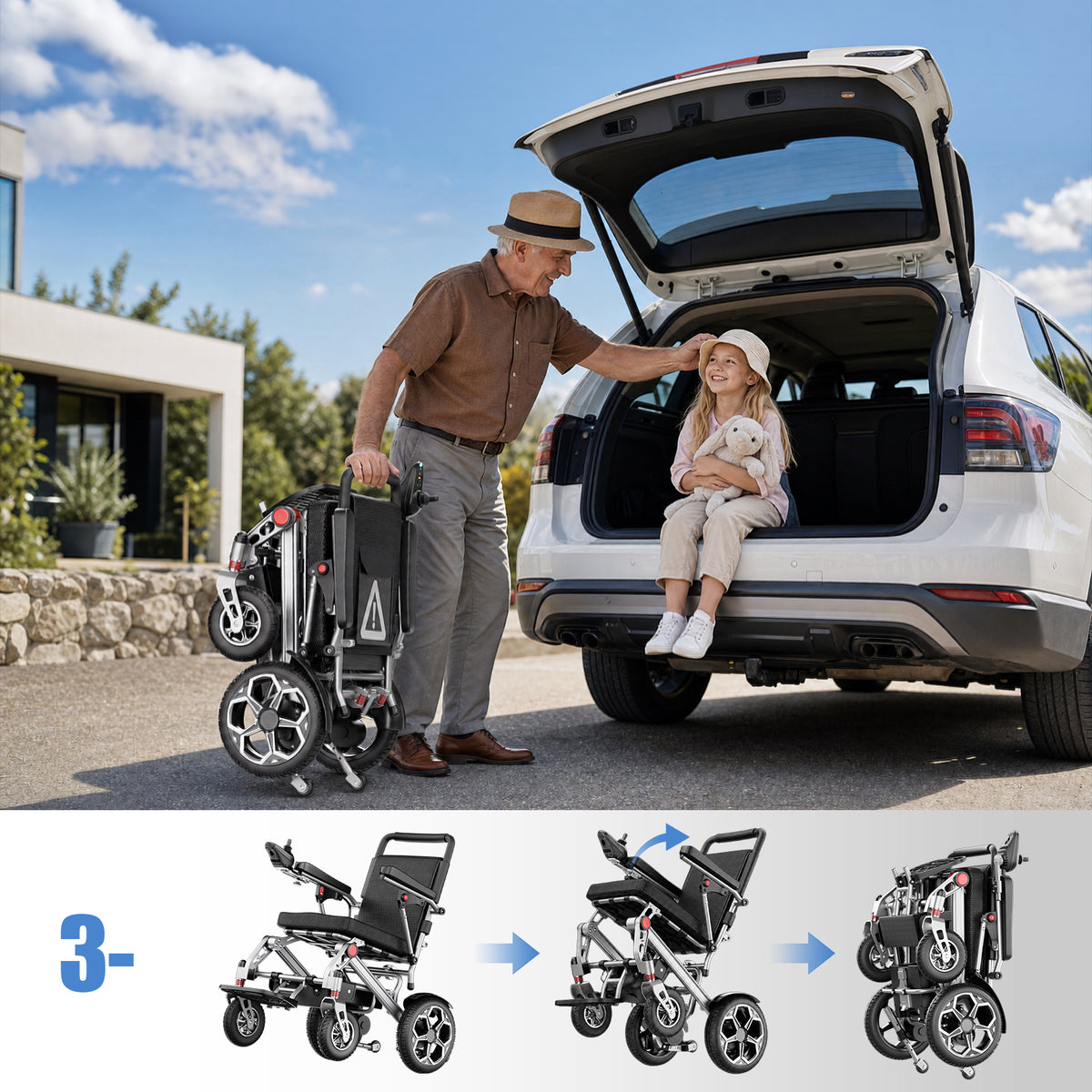 Oferta de Black Friday | Silla de ruedas eléctrica plegable y cómoda – autonomía de 20 km, capacidad de carga de 150 kg