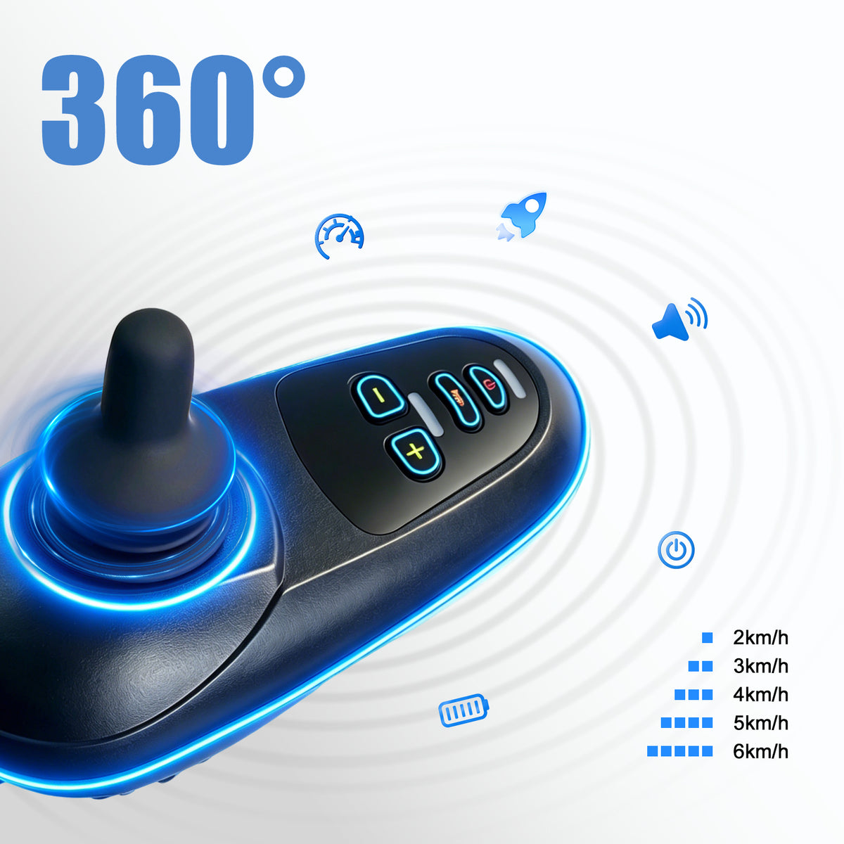 ByteTecpeak D10 Faltbar E-Rollstuhl – 12Ah Akku, Bis 150 kg belastbar,20 km Reichweite