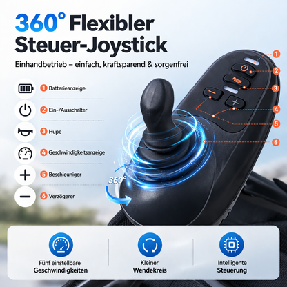 ByteTecpeak D12 Elektrorollstuhl – leicht, faltbar 20 km Reichweite