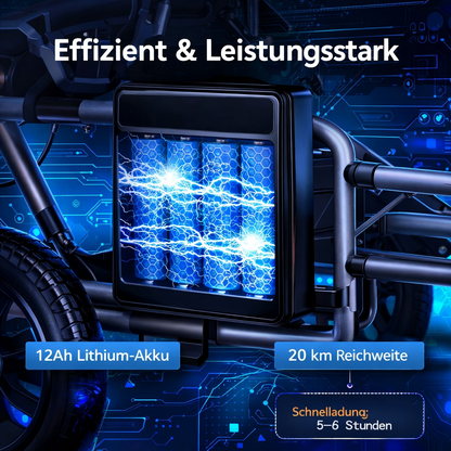 ByteTecpeak D12 Elektrorollstuhl – leicht, faltbar 20 km Reichweite