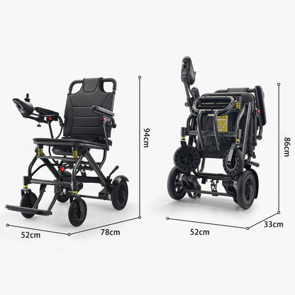 ByteTecpeak D13 ultraleichter, zusammenklappbarer Elektrische Rollstühle - Zwei 10Ah Akku lange Reichweite