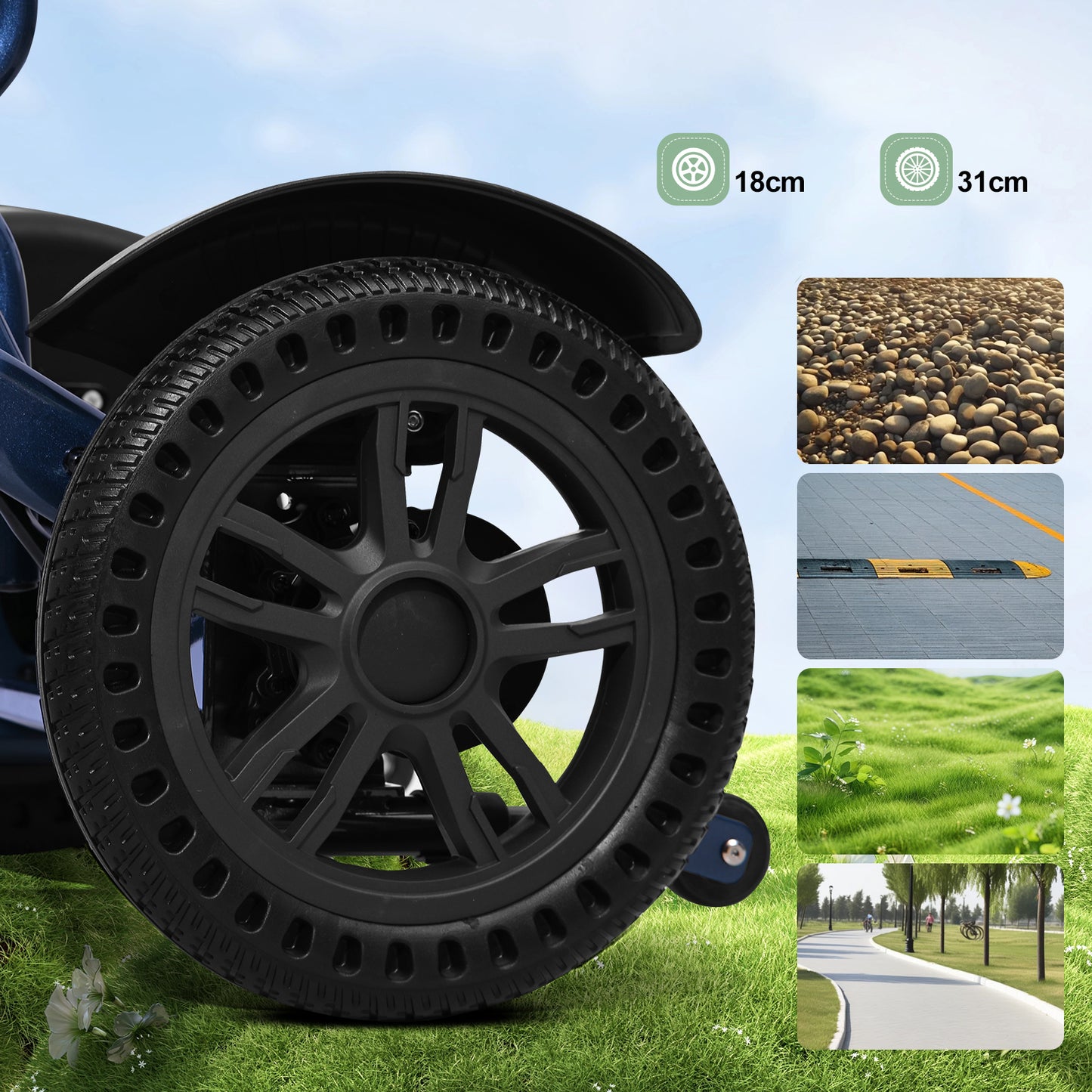 ByteTecpeak D14 Összecsukható Elektromos Kerekesszék 18,5 kg – 500 W, 12 Ah Lítium Akkumulátor