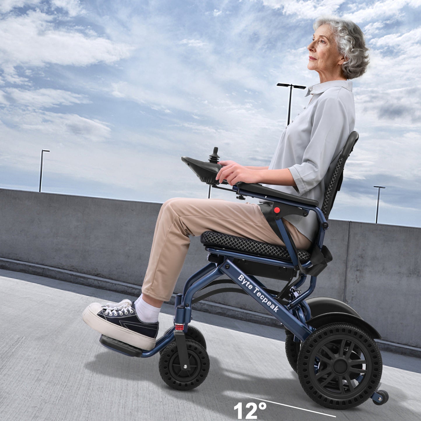 ByteTecpeak D14 Összecsukható Elektromos Kerekesszék 18,5 kg – 500 W, 12 Ah Lítium Akkumulátor