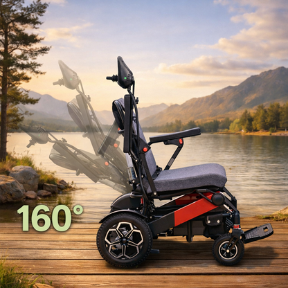 ByteTecpeak D15 Faltbarer Elektrorollstuhl 500W, 12Ah,20Km,Liegefunktion,Verstellbaren Rückenlehne