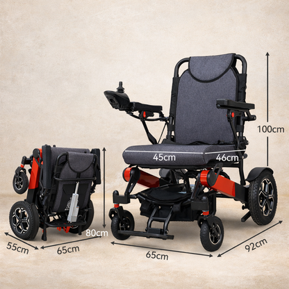 ByteTecpeak D15 Faltbarer Elektrorollstuhl 500W, 12Ah,20Km,Liegefunktion,Verstellbaren Rückenlehne