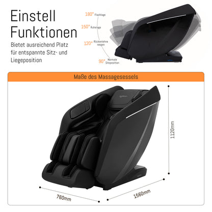 A325 Black Massage Chair with Dual-Core Massage and Full-Body Massage