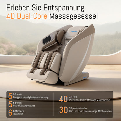 A325 Beige mit Dual-Core-Massage und Ganzkörpermassage Massagesessel