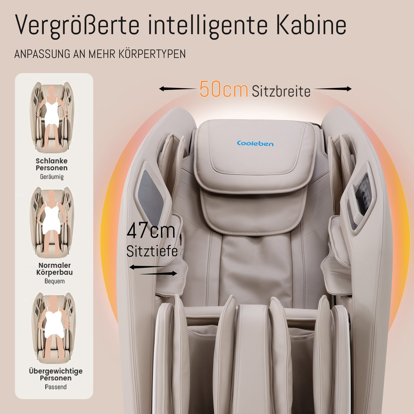 A325 Beige mit Dual-Core-Massage und Ganzkörpermassage Massagesessel