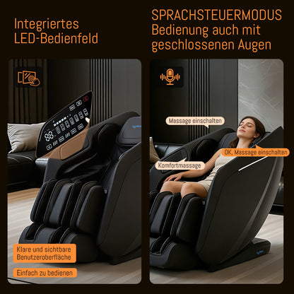 A325 Black Massage Chair with Dual-Core Massage and Full-Body Massage