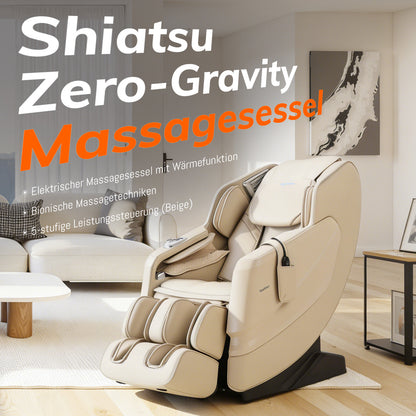 A351 Beige mit Zero Gravity, Sprachsteuerung und Heizfunktion Massagesessel