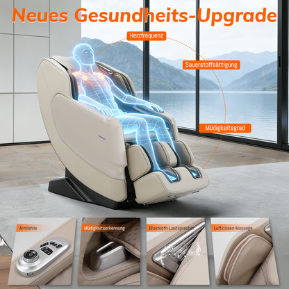 A351 Beige mit Zero Gravity, Sprachsteuerung und Heizfunktion Massagesessel