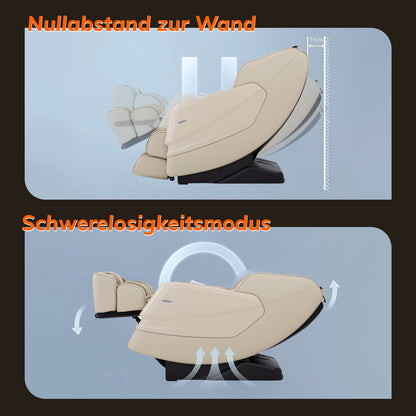 A351 Beige mit Zero Gravity, Sprachsteuerung und Heizfunktion Massagesessel