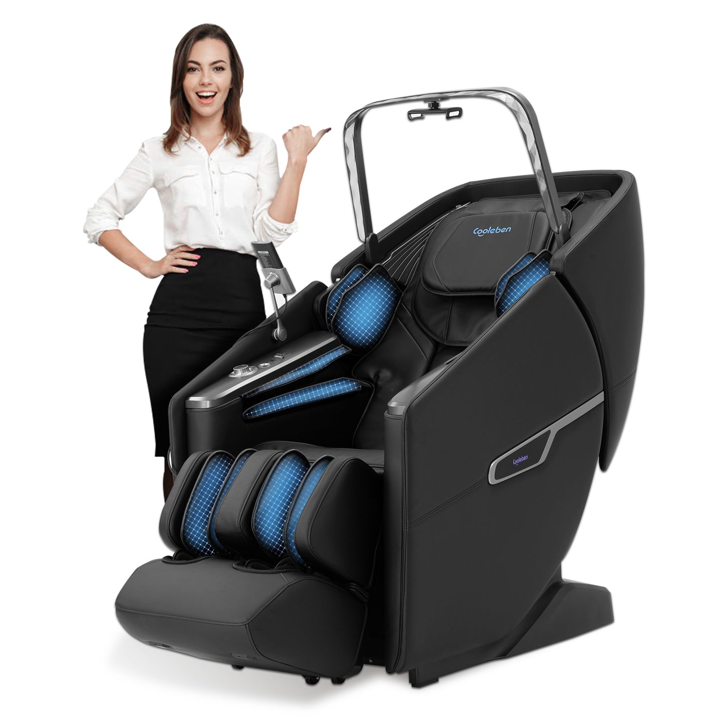 A553 Schwarz mit Dual-Core-Rückenmassage und Sprachsteuerung Massagesessel