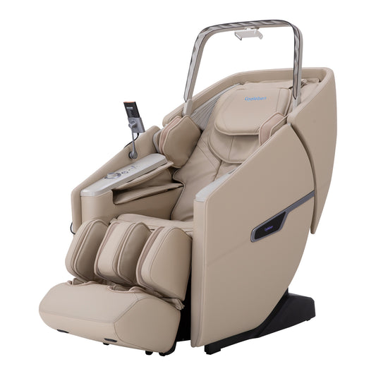 Massagesessel A553 Beige mit Dual-Core-Rückenmassage und Sprachsteuerung