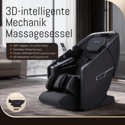 A553 Schwarz mit Dual-Core-Rückenmassage und Sprachsteuerung Massagesessel