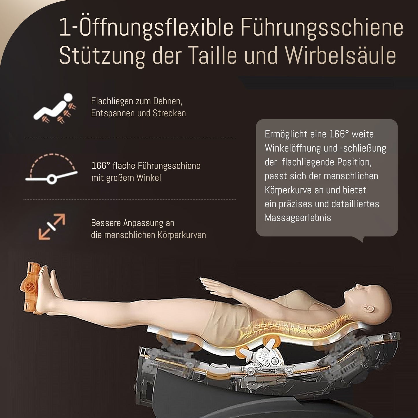 A553 Beige Massage Chair with Dual-Core Back Massage and Voice Control