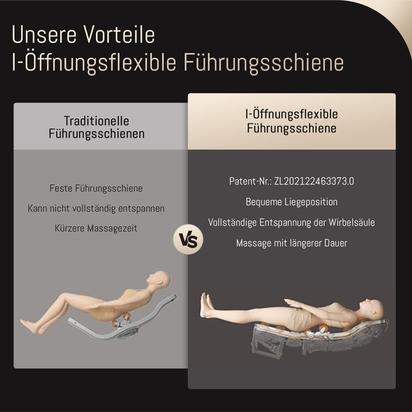 A553 Schwarz mit Dual-Core-Rückenmassage und Sprachsteuerung Massagesessel