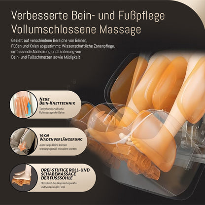 A553 Schwarz mit Dual-Core-Rückenmassage und Sprachsteuerung Massagesessel
