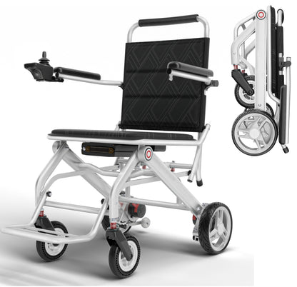 ByteTecpeak D01 nur 14.1kg Ultraleichter Elektrischer Rollstuhl, Faltbar und Tragbar, Flugzeugtauglich, Mit 12A Lithium-Ionen-Batterie, Tragfähigkeit 150 kg
