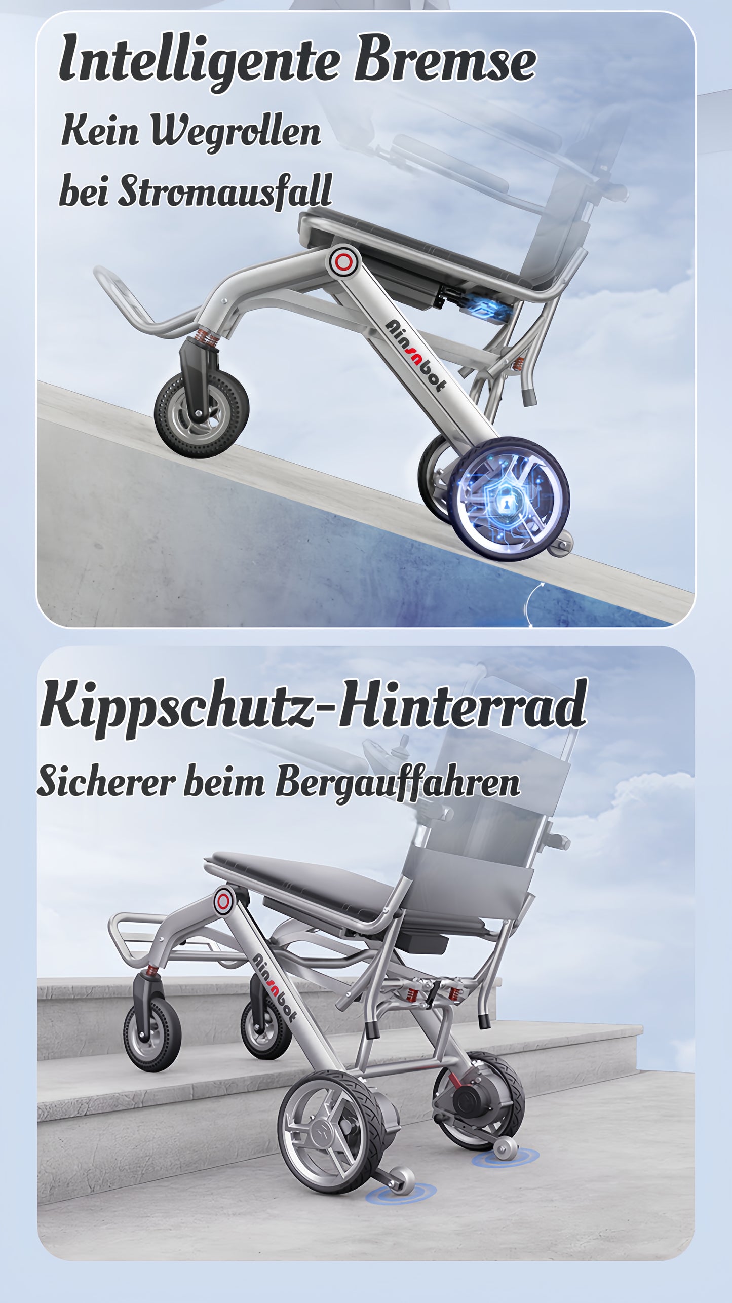 ByteTecpeak D01 nur 14.1kg Ultraleichter Elektrischer Rollstuhl, Faltbar und Tragbar, Flugzeugtauglich, Mit 12A Lithium-Ionen-Batterie, Tragfähigkeit 150 kg