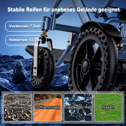 ByteTecpeak D04 Elektrorollstuhl – Ergonomischer 41x41 cm Sitz, bis 20 km Reichweite, Leicht 20kg