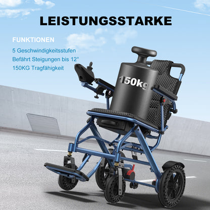 ByteTecpeak D04 Elektrorollstuhl – Ergonomischer 41x41 cm Sitz, bis 20 km Reichweite, Leicht 20kg