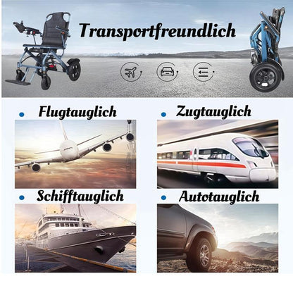 ByteTecpeak D04 Blau Elektrische Rollstühle - 10AH Lithium Batterie, 500W Motor, 20 km Reichweite