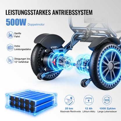 ByteTecpeak D14 Leichtgewicht-Elektrorollstuhl – 18,5 kg, 500 W, faltbar, bis 150 kg
