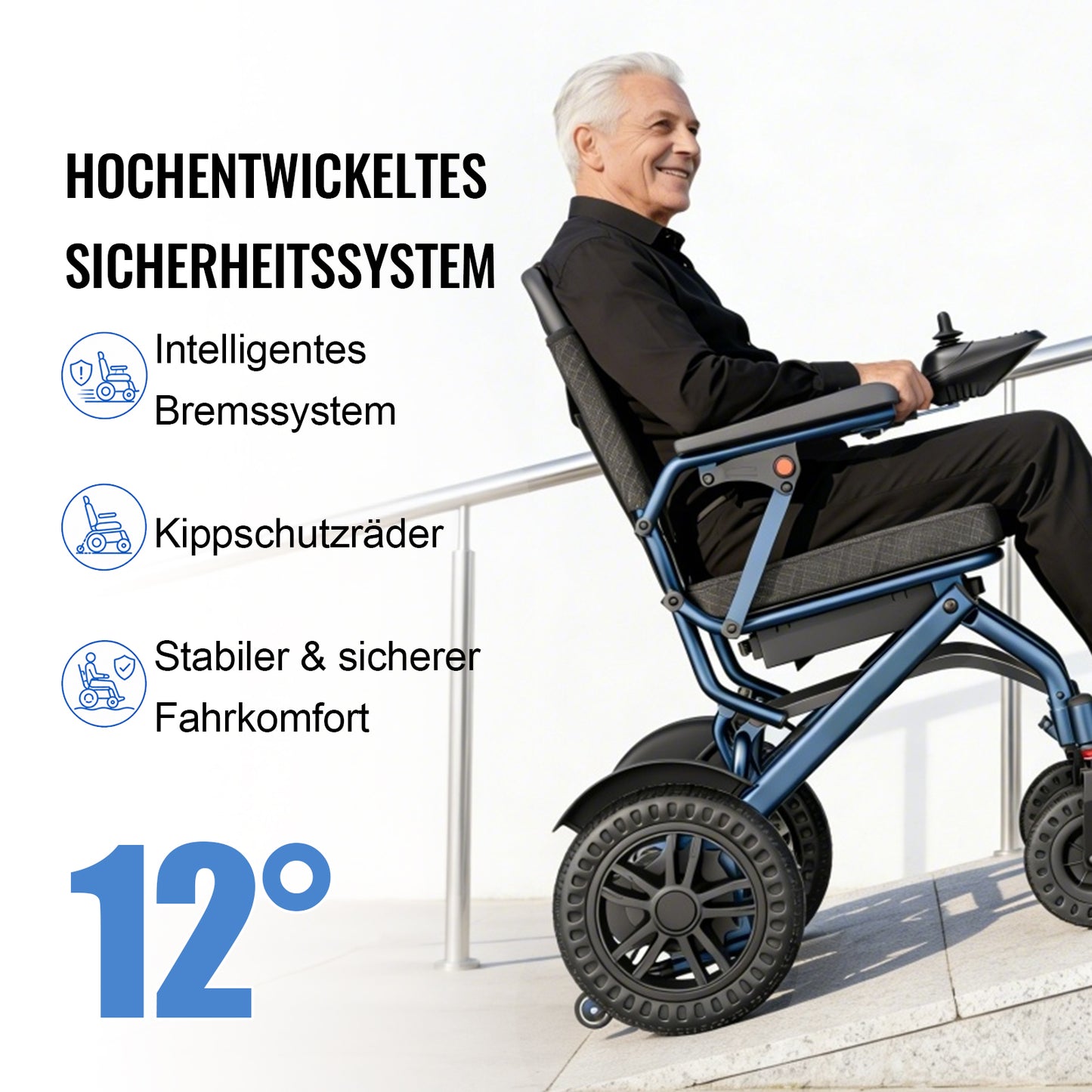 ByteTecpeak D14 Leichtgewicht-Elektrorollstuhl – 18,5 kg, 500 W, faltbar, bis 150 kg