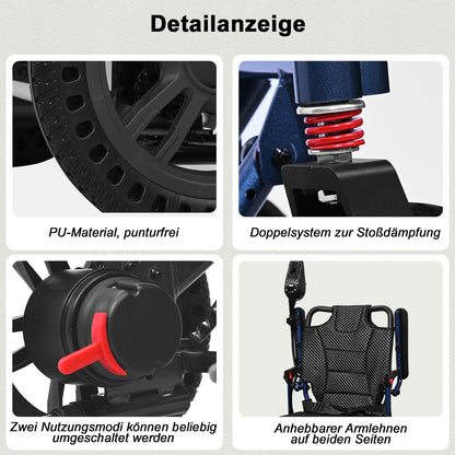 ByteTecpeak D14 Cadeira de Rodas Elétrica – 18,5 kg, 500W, Bateria de Lítio 12 Ah, Capacidade de carga 150 kg.