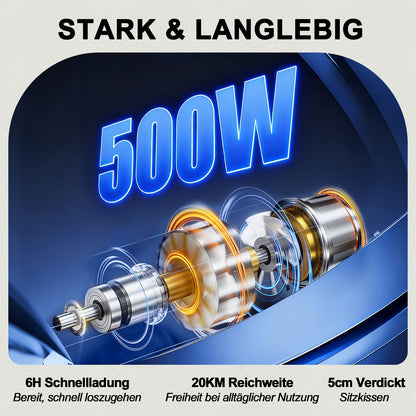 ByteTecpeak D14 Cadeira de Rodas Elétrica – 18,5 kg, 500W, Bateria de Lítio 12 Ah, Capacidade de carga 150 kg.