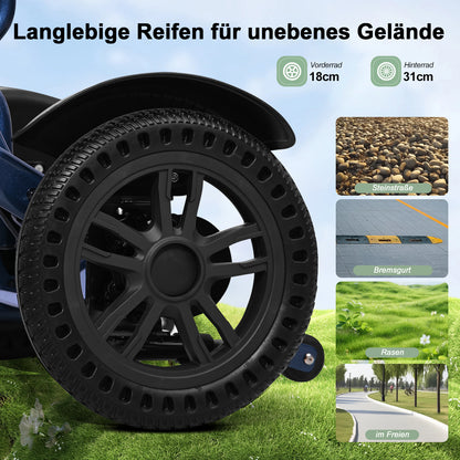 ByteTecpeak D14 Elektrischer Rollstuhl (Schwarz) – 18,5 kg, 20 km Reichweite