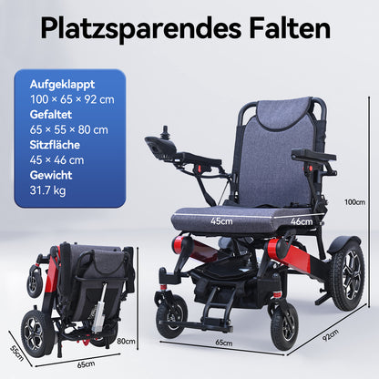 ByteTecpeak D15 Faltbarer Elektrorollstuhl 500W, 12Ah, 150kg Tragkraft