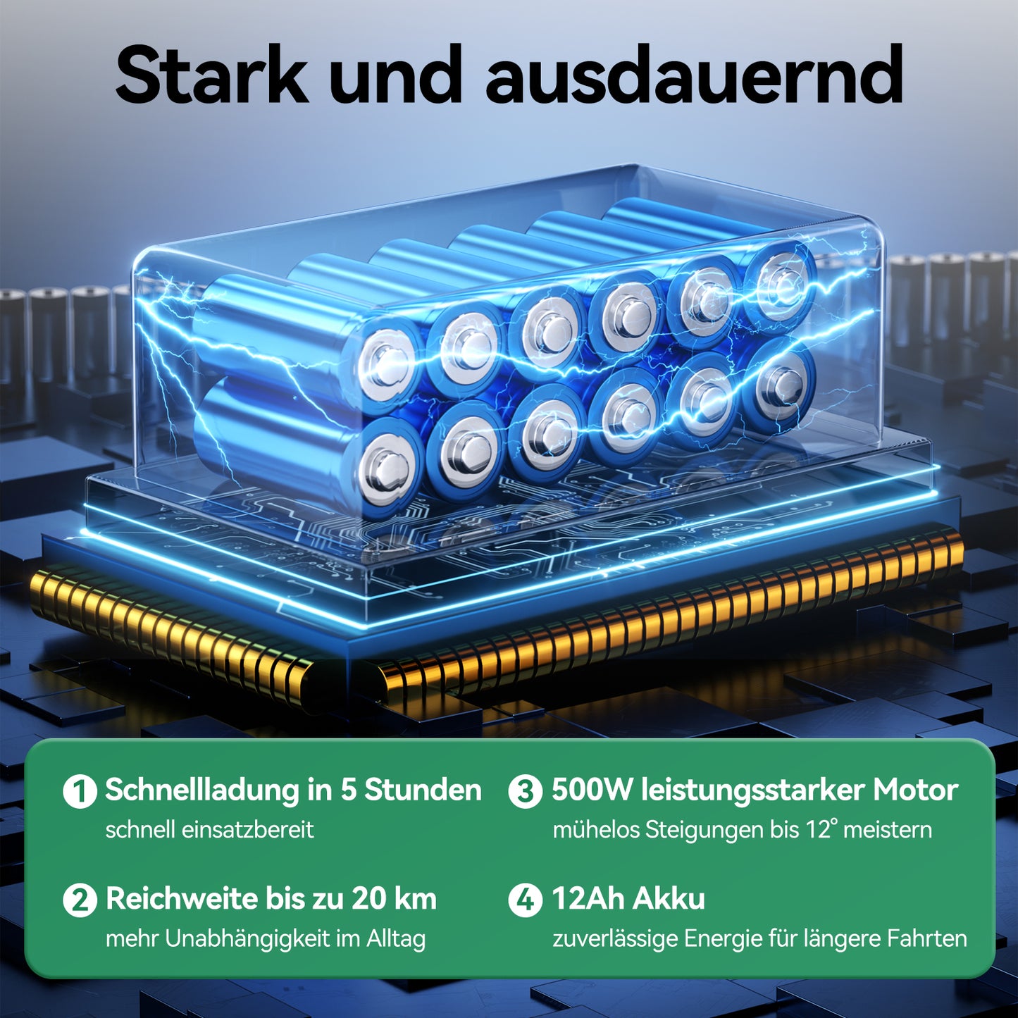 ByteTecpeak D15 Faltbarer Elektrorollstuhl 500W, 12Ah, 150kg Tragkraft