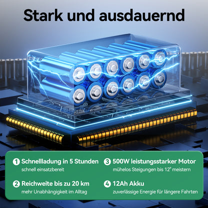 ByteTecpeak D15 Faltbarer Elektrorollstuhl 500W, 12Ah, 150kg Tragkraft