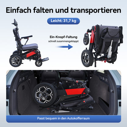 ByteTecpeak D15 Faltbarer Elektrorollstuhl 500W, 12Ah, 150kg Tragkraft