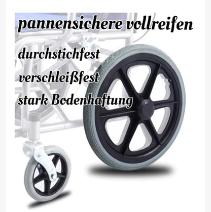 ByteTecpeak M3 Ultraleichter faltbarer Rollstuhl mit Bremsen, Sitzbreite 44,5 cm