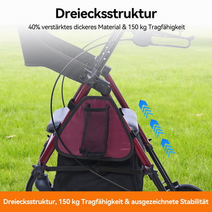 ByteTecpeak R4 Lightweight Foldable Rollator with Seat, Brakes, Bag