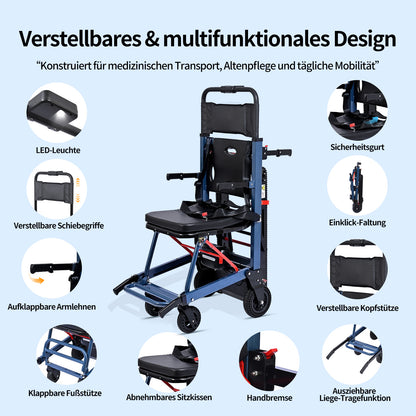 Elektrische trapklimhulp – opvouwbare trapklimmer voor rolstoelen tot 180 kg