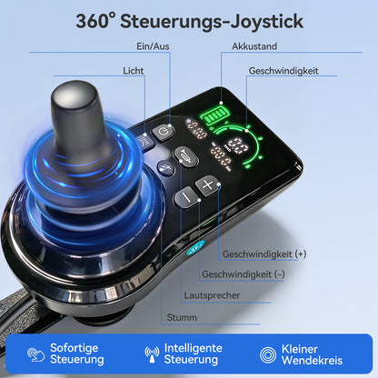ByteTecpeak XP02 elektrische rolstoel, 12Ah-accu, 20 km actieradius, maximaal draagvermogen 150kg