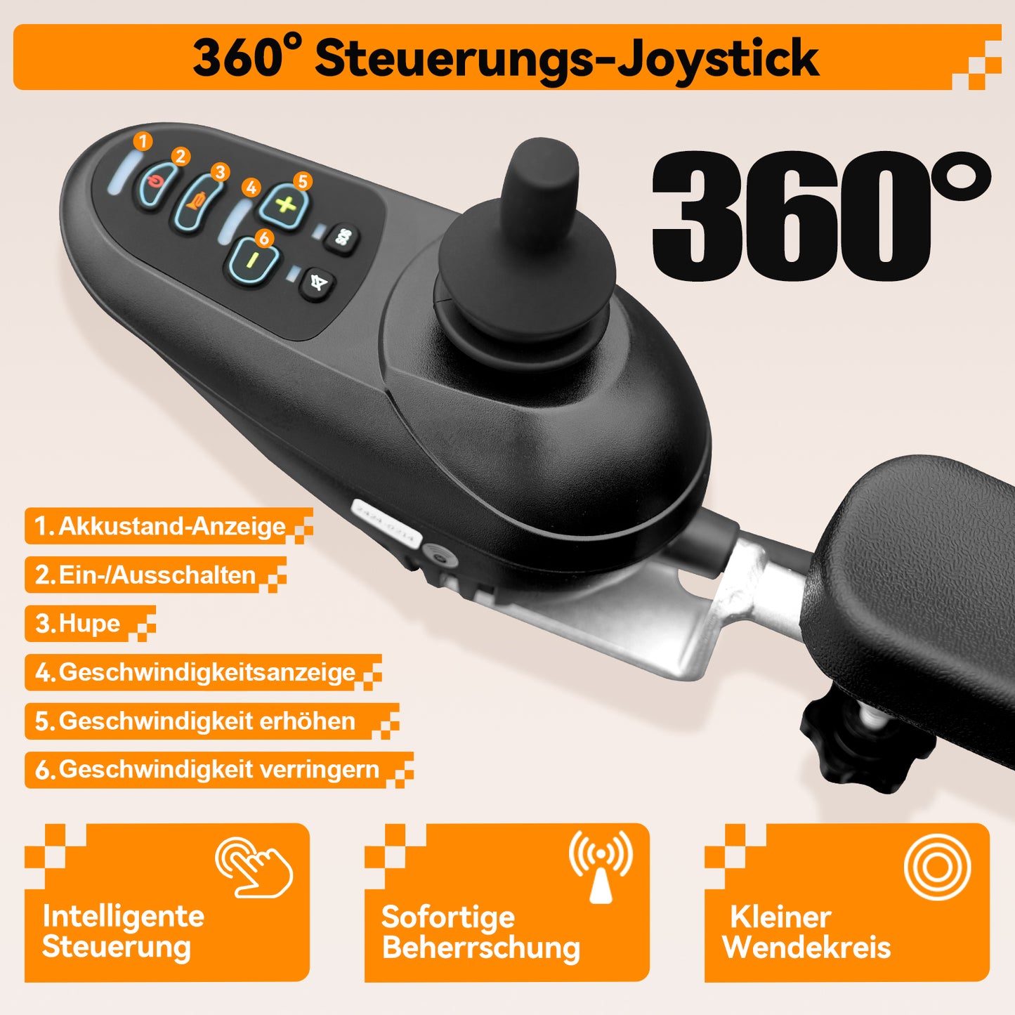 ByteTecpeak XP04 Opvouwbare elektrische rolstoel – 500W, actieradius 20 km