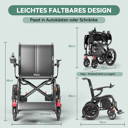 ByteTecpeak XP06 ultra-light electric wheelchair with carbon fiber frame, 30 km range
