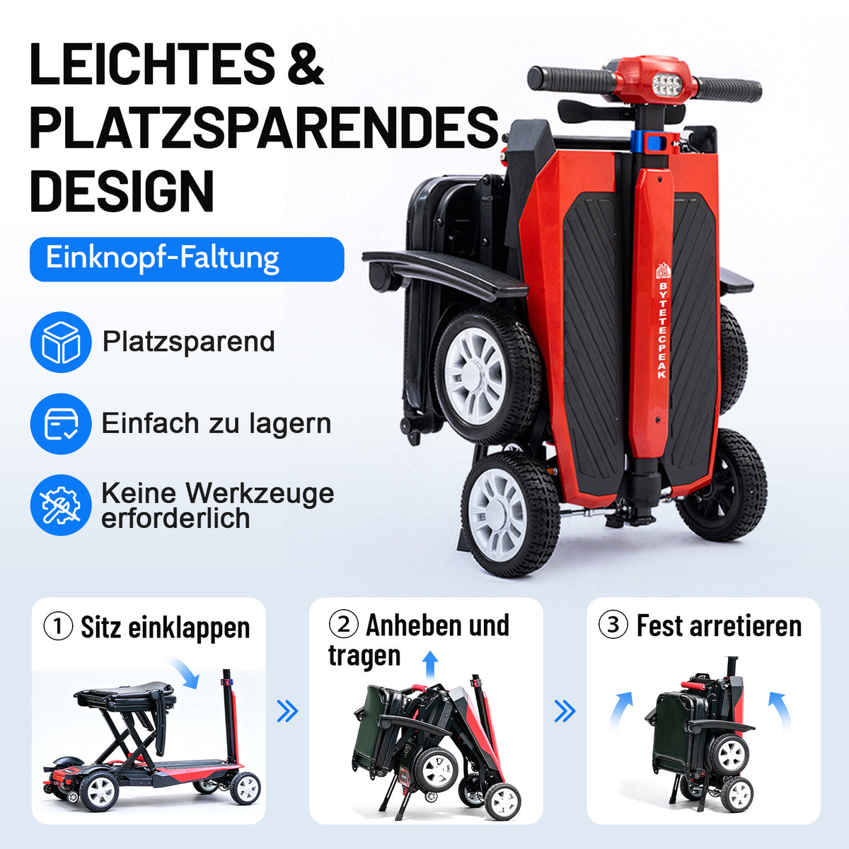 ByteTecpeak Z01 Scooter elétrico dobrável, motor 250W, autonomia de 25 km, até 150 kg