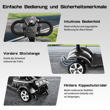 ByteTecpeak Z02 Elektromobil für Senioren, faltbar, 12 Ah Akku, 20km Reichweite