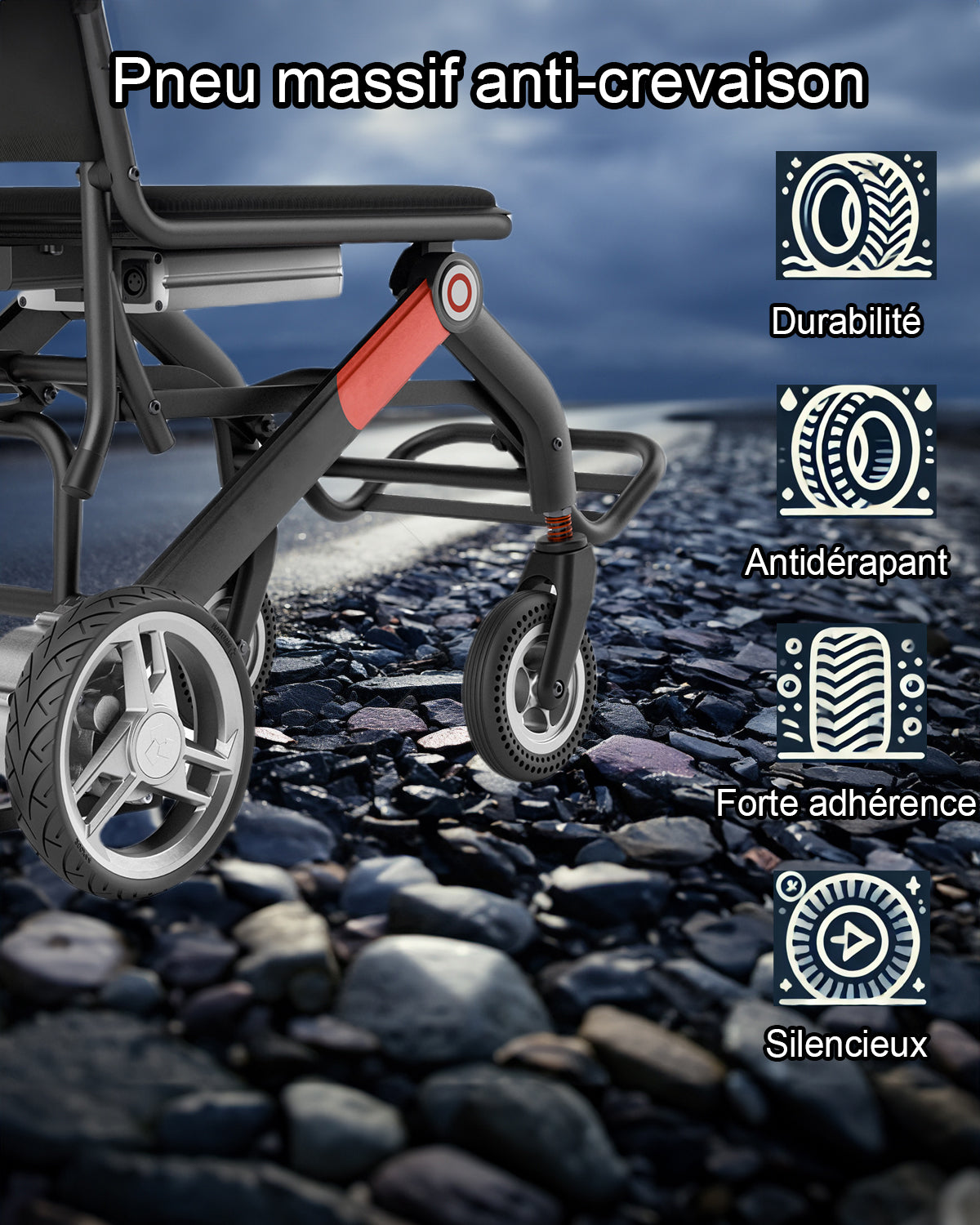ByteTecpeak-D01 Fauteuil roulant, pèse 14.1kg, Fauteuil roulant électrique ultra léger, pliable Fauteuil roulant électrique, autonomie 20km, batterie lithium 12Ah amovible, pour appartement