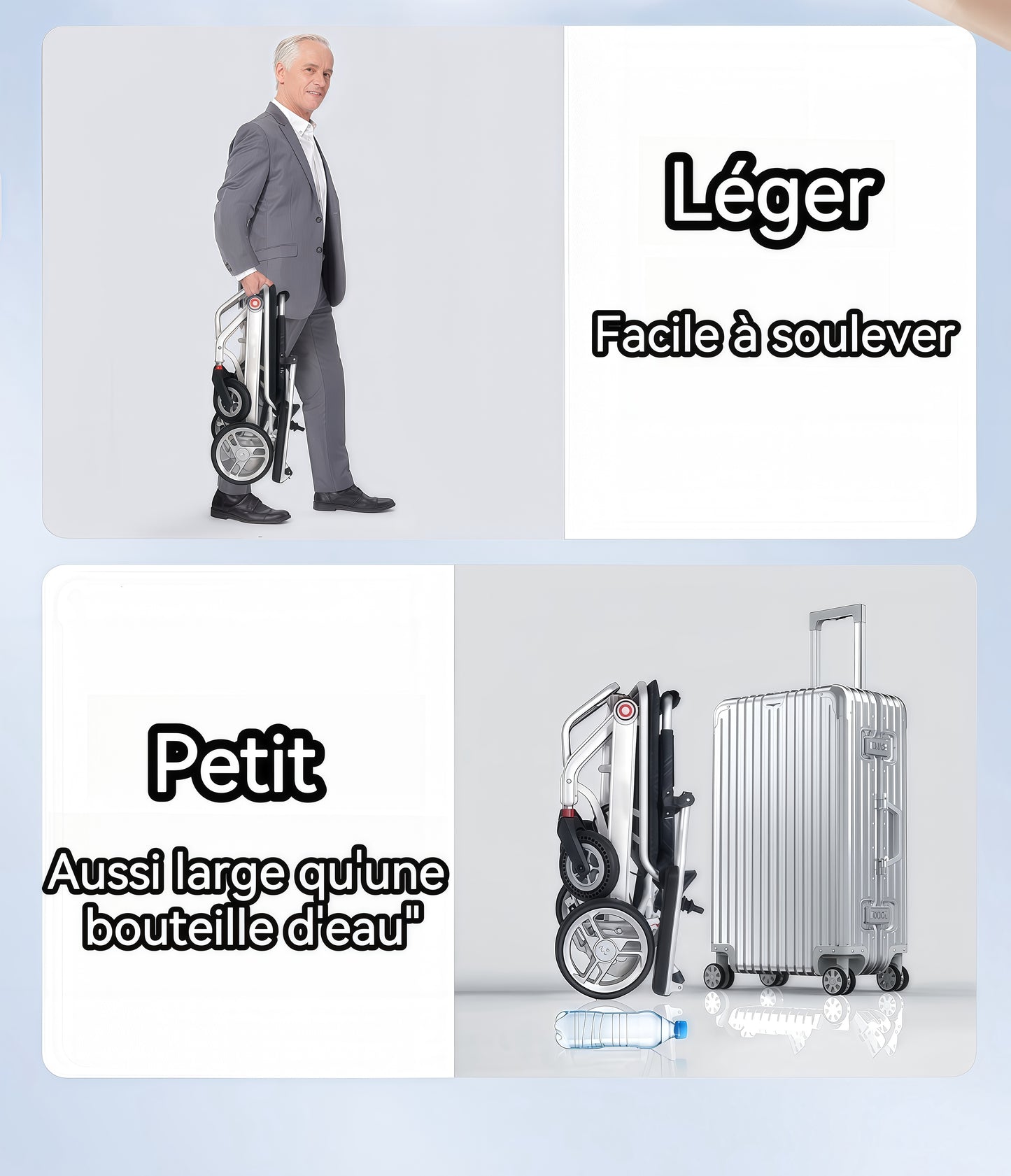 ByteTecpeak D01 seulement 14.1kg Fauteuil roulant électrique ultraléger, pliable et portable, adapté à l'avion, avec batterie lithium-ion 12A, charge maximale 150 kg