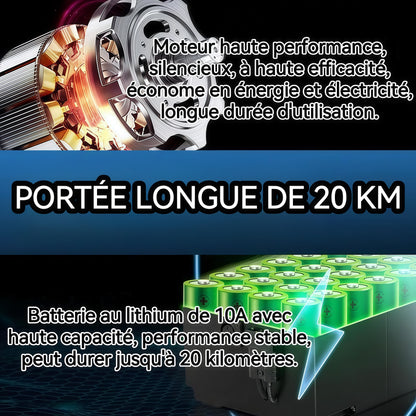 Fauteuil roulant électrique ByteTecpeak D04 - 17.9kg,moteur 500W, batterie lithium amovible 10Ah, frein électromagnétique, capacité de charge 150kg, idéal pour les voyages et la vie quotidienne